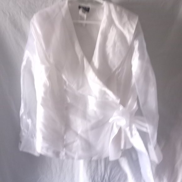 Women's XL Onyx Nite Vintage Glossy Front Wrap Shirt - Picture 15 of 17